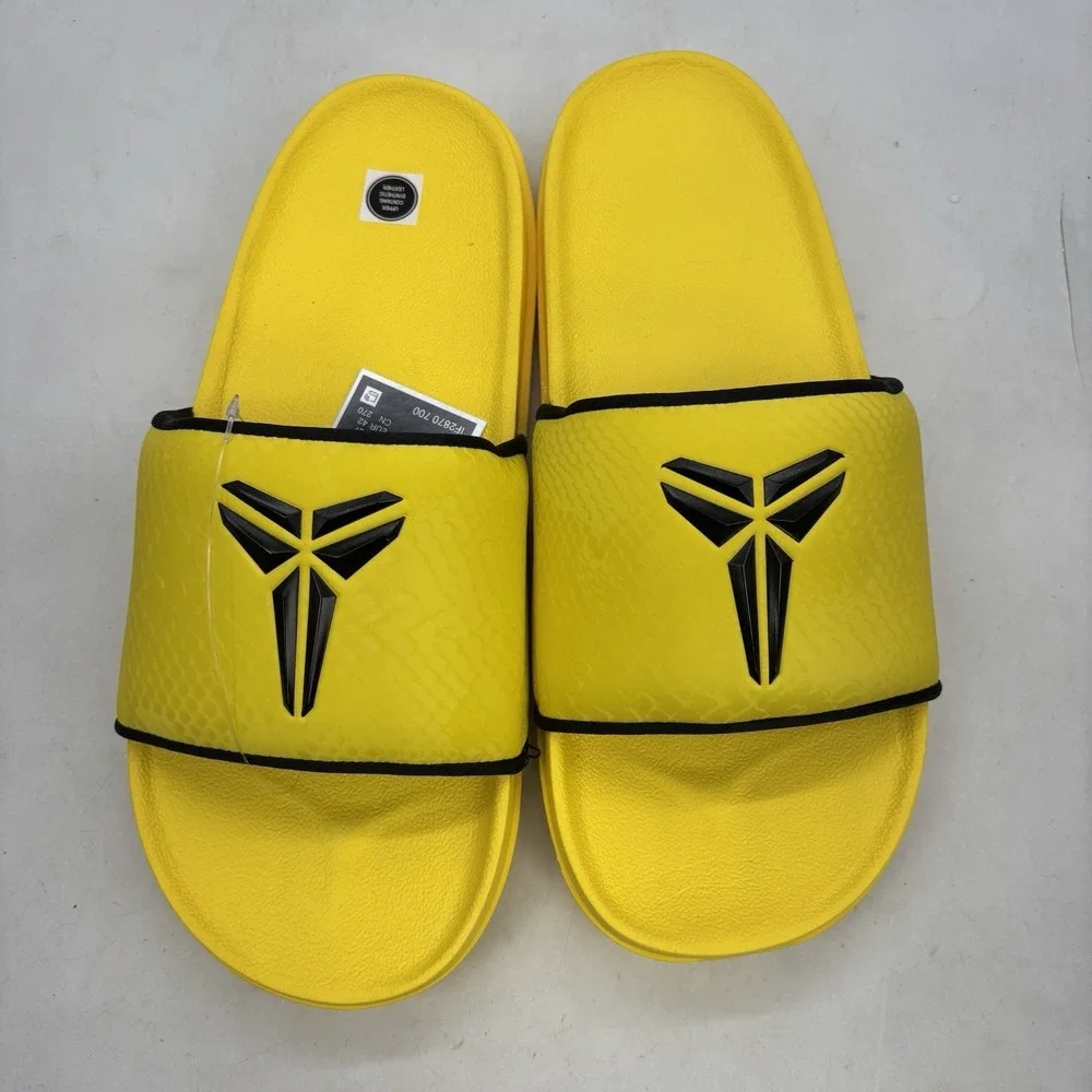 Nike Kobe Off Court Slides Mens 9 Womens 10 Lightning Yellow Black Mamba NEW